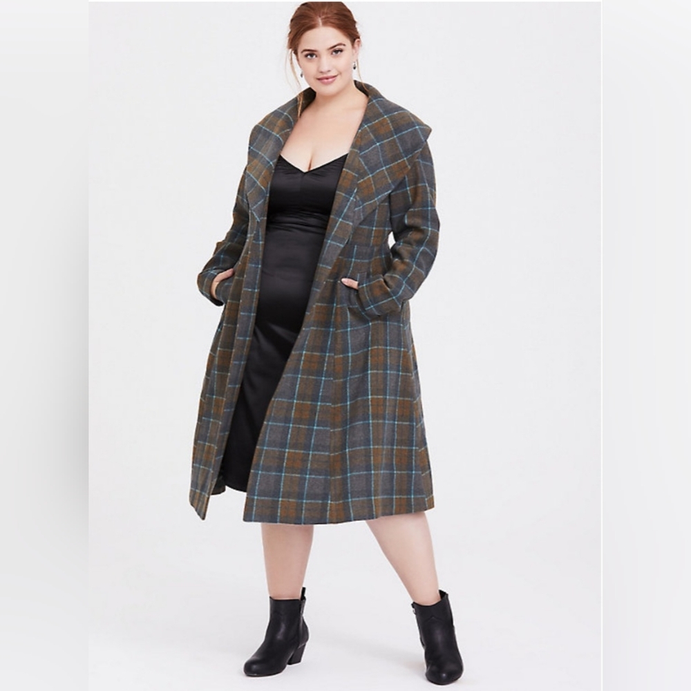 Outlander Mackenzie Tartan Plaid Woolen Fit & Flare Coat